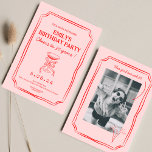 Invitación Pink Red Whimsical Funky Quirky 30 cumpleaños<br><div class="desc">Quirky mano dibujó bruscas cervezas con 30 años</div>