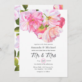 Invitación Pink Rose Garden Sr. y Sra. Boda