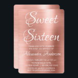 Invitación Pink Rose Gold Modern Sweet Dieciséis cumpleaños<br><div class="desc">Rubor Pink - Rosa Oro Elegante y Moderno Dulce Dieciséis Invitaciones de fiesta Metalizado cepillado metálico. Esta invitación es perfecta para una Dusty Pink Rose Gold Sweet 16 Birthday Party que busca celebrar en Pink Rose Gold. Se pueden solicitar elementos coincidentes contactando con el diseñador.</div>
