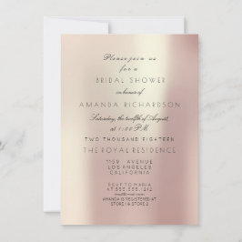 Invitación Pink Rose Rubor Pastel Pearly Bridal Shower