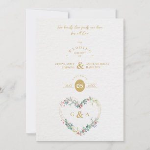 Invitación Pink Shades Heart Luxury Romantic Botanical Floral