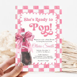 Invitación Pink She's Ready to Pop Baby Shower Invitation