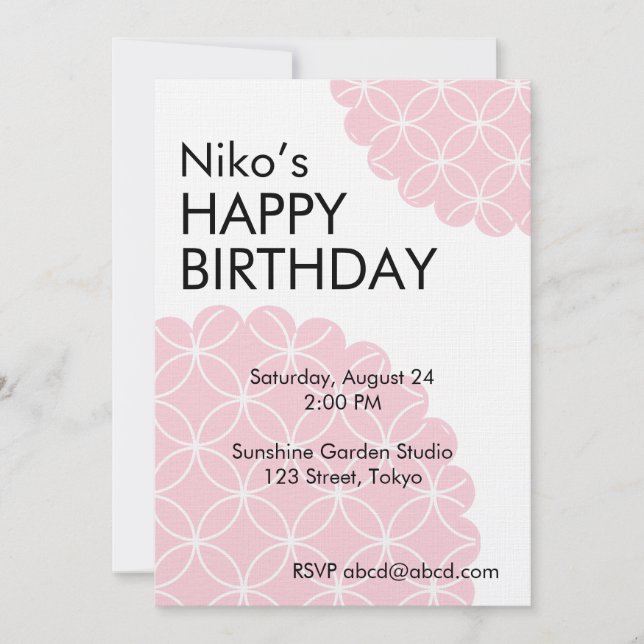 Invitación Pink Shippo Editable Invitation Template (Anverso)
