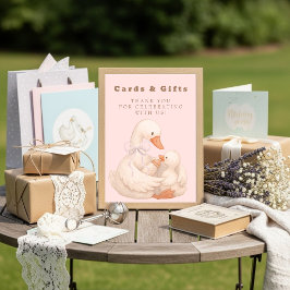 Invitación Pink Silly Goose Cards and Gifts Table Sign