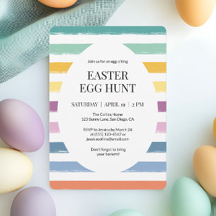 Invitación Pink Simple Colorous Cute Easter Huevo Hunt Fiesta