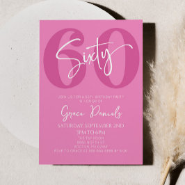 Invitación Pink Sixty 60° Fiesta de Cumpleaños