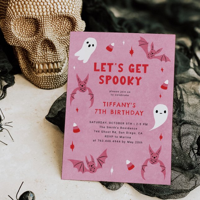 Invitación Pink Spooky Halloween Birday Party (Subido por el creador)