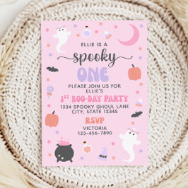 Invitación Pink Spooky One 1er cumpleaños
