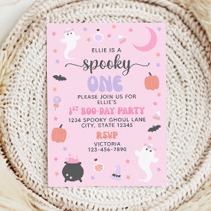 Invitación Pink Spooky One 1er cumpleaños