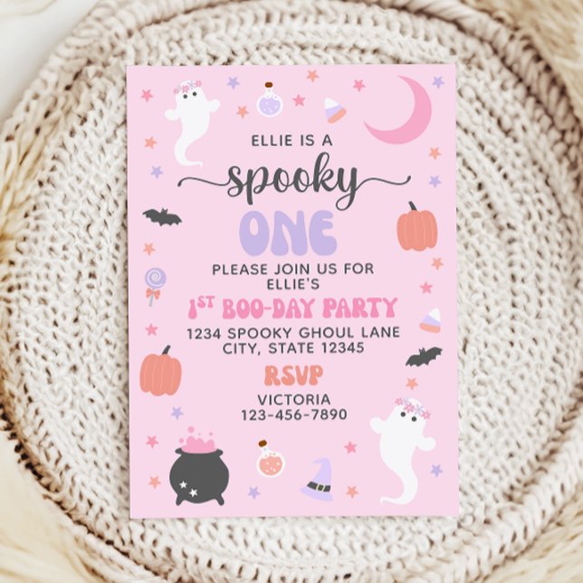 Invitación Pink Spooky One 1er cumpleaños (Subido por el creador)