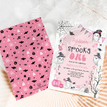 Invitación Pink Spooky One Cute Ghost Girl 1st Birthday<br><div class="desc">Cute ghost theme Halloween 1st birthday invitation. Personalize the invite with your details and if you want to further re-arrange the style and placement of the text,  please press the "Click to customize further" button.</div>