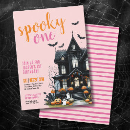Invitación Pink Spooky One Halloween 1er cumpleaños