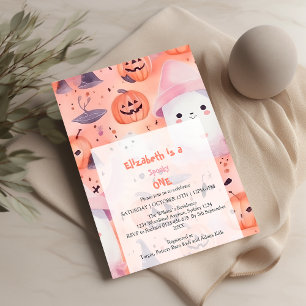 Invitación Pink Spooky One Halloween Cumpleaños