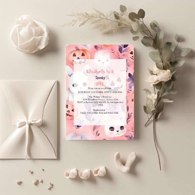 Invitación Pink Spooky One Halloween Cumpleaños (Subido por el creador)