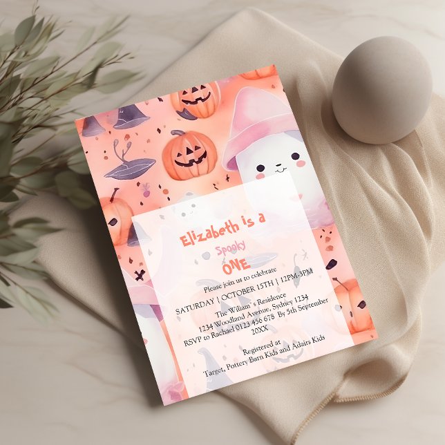 Invitación Pink Spooky One Halloween Cumpleaños (Subido por el creador)