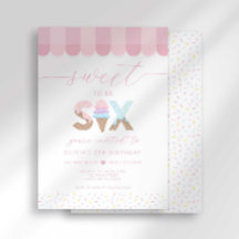 Pink Sprinkles Sweet to be 6 Ice Cream Birthday