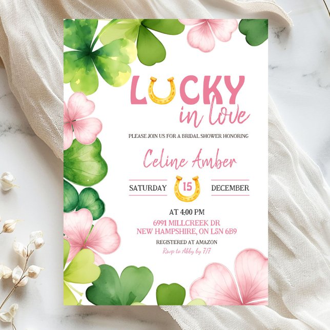 Invitación Pink St Patrick Lucky In Love Bridal Shower (Subido por el creador)