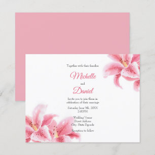 Invitación Pink Stargazer Lilies