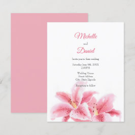 Invitación Pink Stargazer Lilies