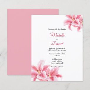 Invitación Pink Stargazer Lilies