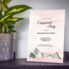 Invitación Pink Sunrise Mountain Engagement Party
