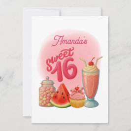 Invitación Pink Sweet Sixteen Birthday Invitation