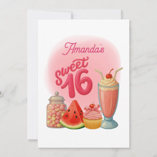 Invitación Pink Sweet Sixteen Birthday Invitation