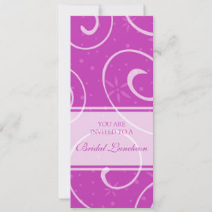 Invitación Pink Swirls Bridal Luncheon Invitation Cards