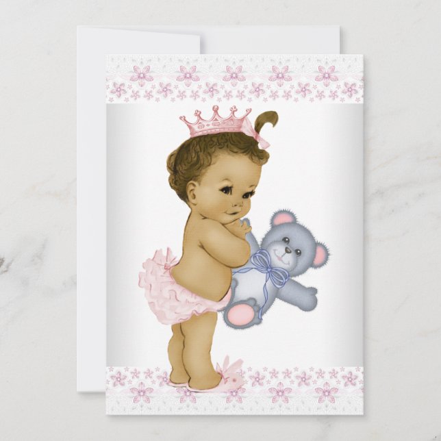 Invitación Pink Teddy Bear Baby Shower (Anverso)