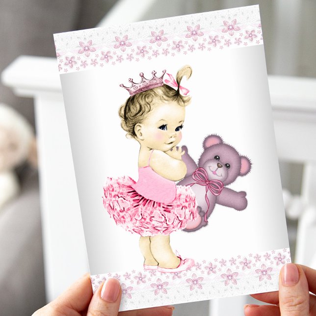 Invitación Pink Teddy Bear Tutu Princess Baby Shower (Subido por el creador)