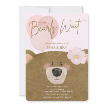 Pink Teddy Podemos Bear Esperar Chica Baby Shower