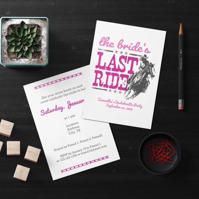 Invitación Pink The Bride's Last Ride (Subido por el creador)