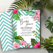 Pink Tropical Beach Floral Bridal Shower