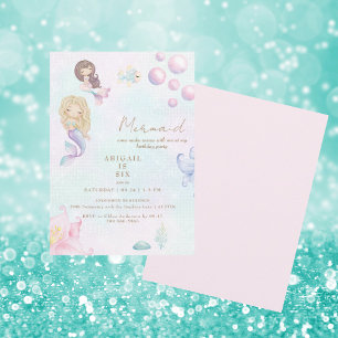 Invitación Pink & Turquoise Sirven de fiesta de cumpleaños a 