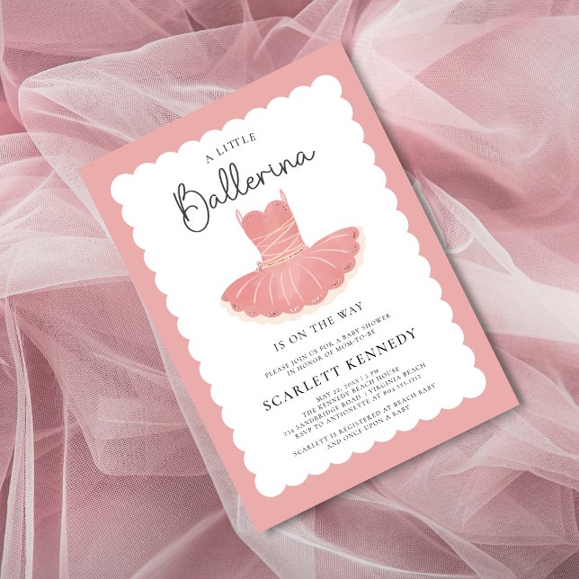 Invitación Pink Tutu Baby Baby Shower (A Little Ballerina Baby Shower Invitation
)
