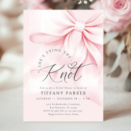 Invitación Pink Tying the Knot Bridal Shower