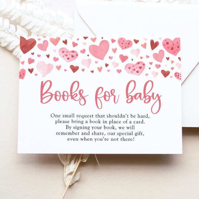 Invitación Pink Valentine Baby Shower Books for Baby Game (Subido por el creador)