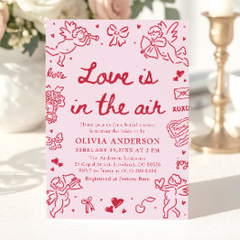 Invitación Pink Valentine Love is in the Air Bridal Shower