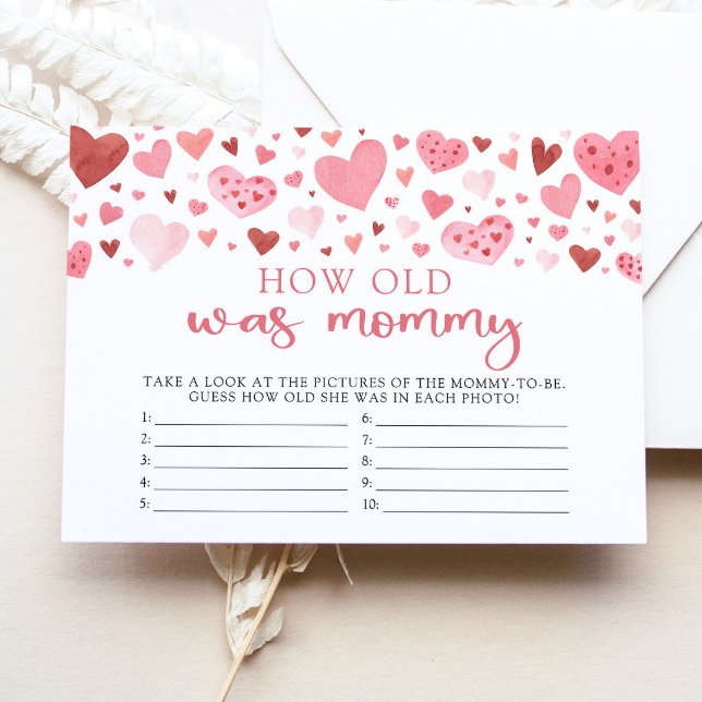 Invitación Pink Valentine Qué Vieja Fue Mi Juego De Baby Show (Subido por el creador)
