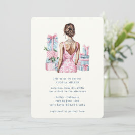 Invitación Pink Watercolor Bridal Shower Weddal Wedding Showe
