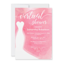 Pink Watercolor Ducha virtual de novia