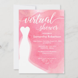Invitación Pink Watercolor Ducha virtual de novia