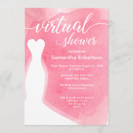 Invitación Pink Watercolor Ducha virtual de novia