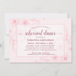 Invitación Pink Watercolor Peonies Wedding Rehearsal Dinner