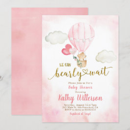 Invitación Pink We can Bearly Wait Baby Shower