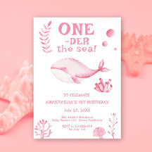 Pink Whale Oneder The Sea 1st Birthday 