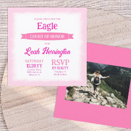 Invitación Pink & White Eagle Court of Honor Party