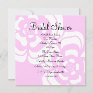 Invitación Pink & White Flower Bridal Shower Invitation