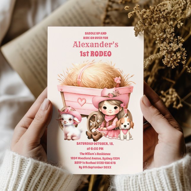 Invitación Pink Wild West Cowgirl primera Fiesta de cumpleaño (Subido por el creador)