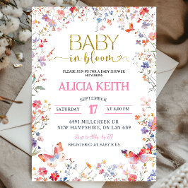 Invitación Pink Wildflower Baby in Bloom Baby Shower